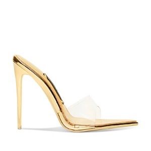 Jessica Rich Clear GOLD Racy Mule 38 PVC SOLD OUT COLOR ✨